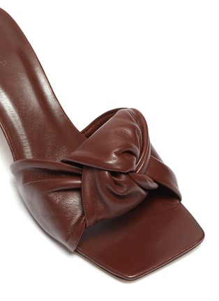 Detail View - Click To Enlarge - BY FAR - 'Lana' Square Toe Knot Band Leather Heel Sandals