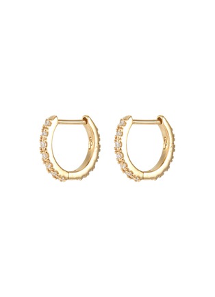 Main View - Click To Enlarge - SARAH & SEBASTIAN - 'Salty' diamond 10k gold hoop earrings
