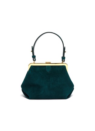 Main View - Click To Enlarge - KHAITE - 'Agnes' Metal Clasp Top Handle Small Suede Bag