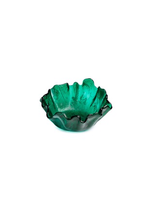 Main View - Click To Enlarge - VETROFUSO - Marble Corolla clear glass bowl – Deep Green