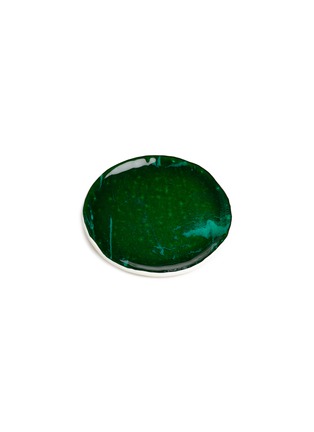Main View - Click To Enlarge - VETROFUSO - Marble Bread glass Plate – Deep Green