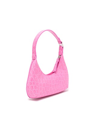 Back View - Click To Enlarge - BY FAR - 'Mini Amber' croc embossed leather shoulder bag