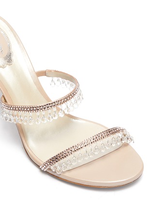 Detail View - Click To Enlarge - RENÉ CAOVILLA - DOUBLE STRAP CHANDELIER STRASS EMBELLISHED SATIN HEEL SANDALS