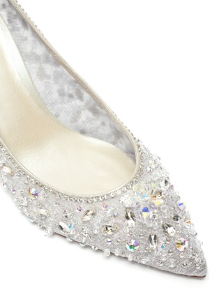 Detail View - Click To Enlarge - RENÉ CAOVILLA - Cinderella' Crystal Embellished Lace Pumps