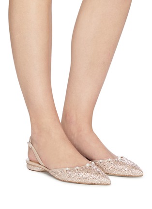 Figure View - Click To Enlarge - RENÉ CAOVILLA - Wonder' Crystal Embellished Leather Slingback Flats