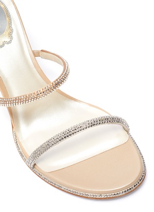 Detail View - Click To Enlarge - RENÉ CAOVILLA - Cleo' strass coil anklet satin sandals