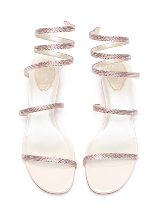 Detail View - Click To Enlarge - RENÉ CAOVILLA - Cleo' strass coil anklet ball heel sandals