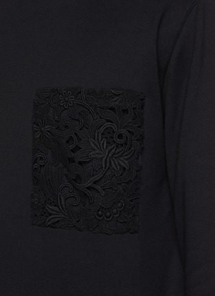  - VALENTINO GARAVANI - Lace pocket back logo print long sleeve T-shirt