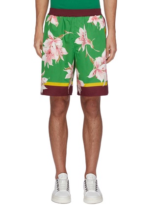 Main View - Click To Enlarge - VALENTINO GARAVANI - Lilium verde print bermuda shorts