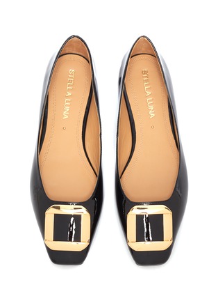 Detail View - Click To Enlarge - STELLA LUNA - Folded Buckle Patent Leather Ballerina Flats