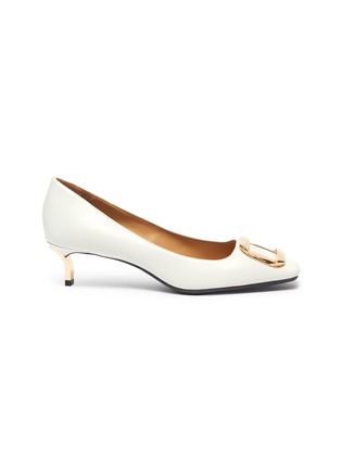 Main View - Click To Enlarge - STELLA LUNA - Folded Buckle Leather Pumps