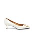 Main View - Click To Enlarge - STELLA LUNA - Folded Buckle Leather Pumps