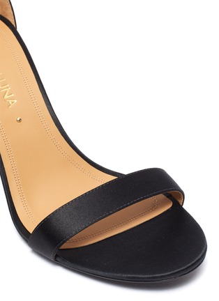 Detail View - Click To Enlarge - STELLA LUNA - 'Stella Chain' Embellished Anklet Satin Heeled Sandals