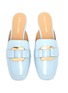 Detail View - Click To Enlarge - STELLA LUNA - Metal Plate Close Toe Leather Slides