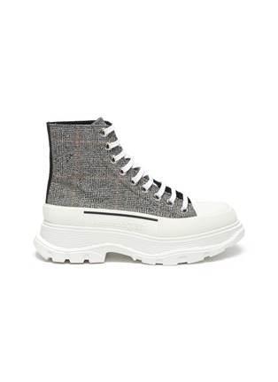 Main View - Click To Enlarge - ALEXANDER MCQUEEN - TREAD SLICK' DOGTOOTH PRINT PLATFORM SOLE BOOTS