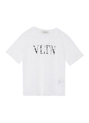 Main View - Click To Enlarge - VALENTINO GARAVANI - VLTN logo lace T-shirt