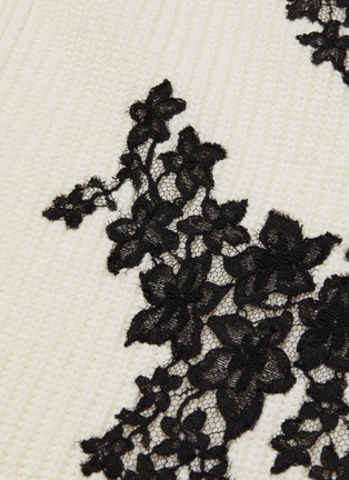 - VALENTINO GARAVANI - Floral lace detail cashmere blend cardigan
