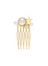 Main View - Click To Enlarge - LELET NY - Galactic' 14k antique gold plated pearl Swarovski crystal petite comb