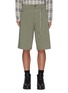 Main View - Click To Enlarge - SONG FOR THE MUTE - Low Belt Loop Front Pleat Gabardine Shorts