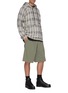 Figure View - Click To Enlarge - SONG FOR THE MUTE - Low Belt Loop Front Pleat Gabardine Shorts