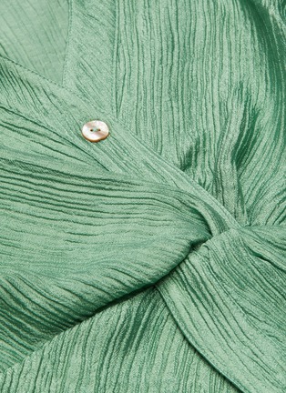  - NANUSHKA - 'Idris' metallic plissé knot front shirt