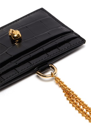 Detail View - Click To Enlarge - ALEXANDER MCQUEEN - Skull croc-embossed leather card holder