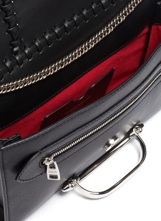 Detail View - Click To Enlarge - ALEXANDER MCQUEEN - 'THE SMALL STORY' Metal Handle Knot Detail Crossbody Bag