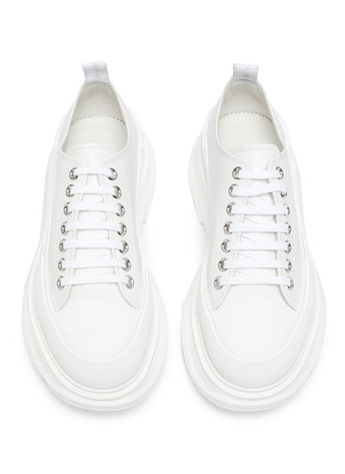 Detail View - Click To Enlarge - ALEXANDER MCQUEEN - 'Tread Slick' Platform Sole Leather Sneakers