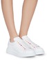 Figure View - Click To Enlarge - ALEXANDER MCQUEEN - 'Oversized Sneakers' in Leather with Contrast Seam