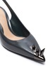 Detail View - Click To Enlarge - ALEXANDER MCQUEEN - 'Punk Stud' Metallic Toe Stud Slingback Leather Pumps