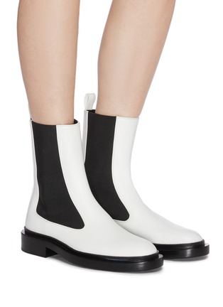 Figure View - Click To Enlarge - JIL SANDER - Flat Chelsea leather boots