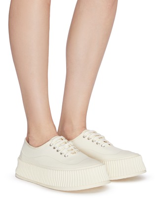 Figure View - Click To Enlarge - JIL SANDER - Chunky sole canvas sneakers