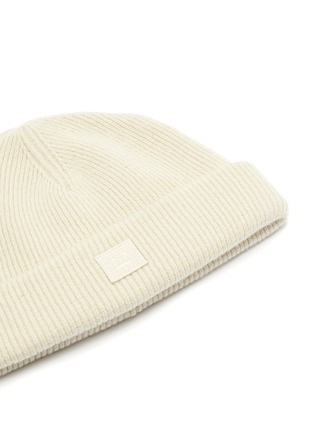 Detail View - Click To Enlarge - ACNE STUDIOS - Face Logo Patch Wool Rib Knit Beanie