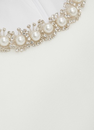 Detail View - Click To Enlarge - MIU MIU - Crystal Pearl Trim Mini Dress