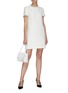Figure View - Click To Enlarge - MIU MIU - Crystal Pearl Trim Mini Dress