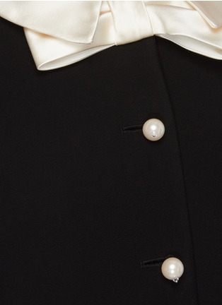  - MIU MIU - Contrast collar pearl button cady coat