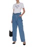 Figure View - Click To Enlarge - MIU MIU - Paperbag waist loose fit jeans