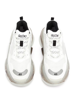 Detail View - Click To Enlarge - BALENCIAGA - Triple S' Duo-tone Translucent Platform Sole Sneakers