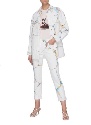 Figure View - Click To Enlarge - STELLA MCCARTNEY - Marble effect skinny jeans