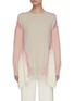 Main View - Click To Enlarge - STELLA MCCARTNEY - Lace trim cable-knit oversized wool sweater