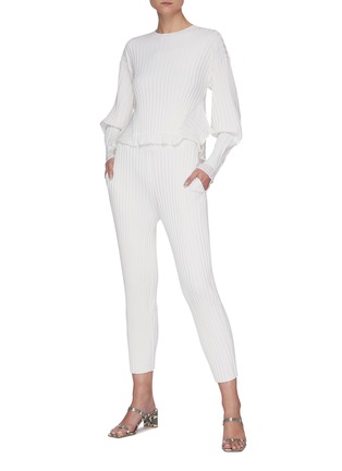 Figure View - Click To Enlarge - STELLA MCCARTNEY - Ribbed soft shape pants