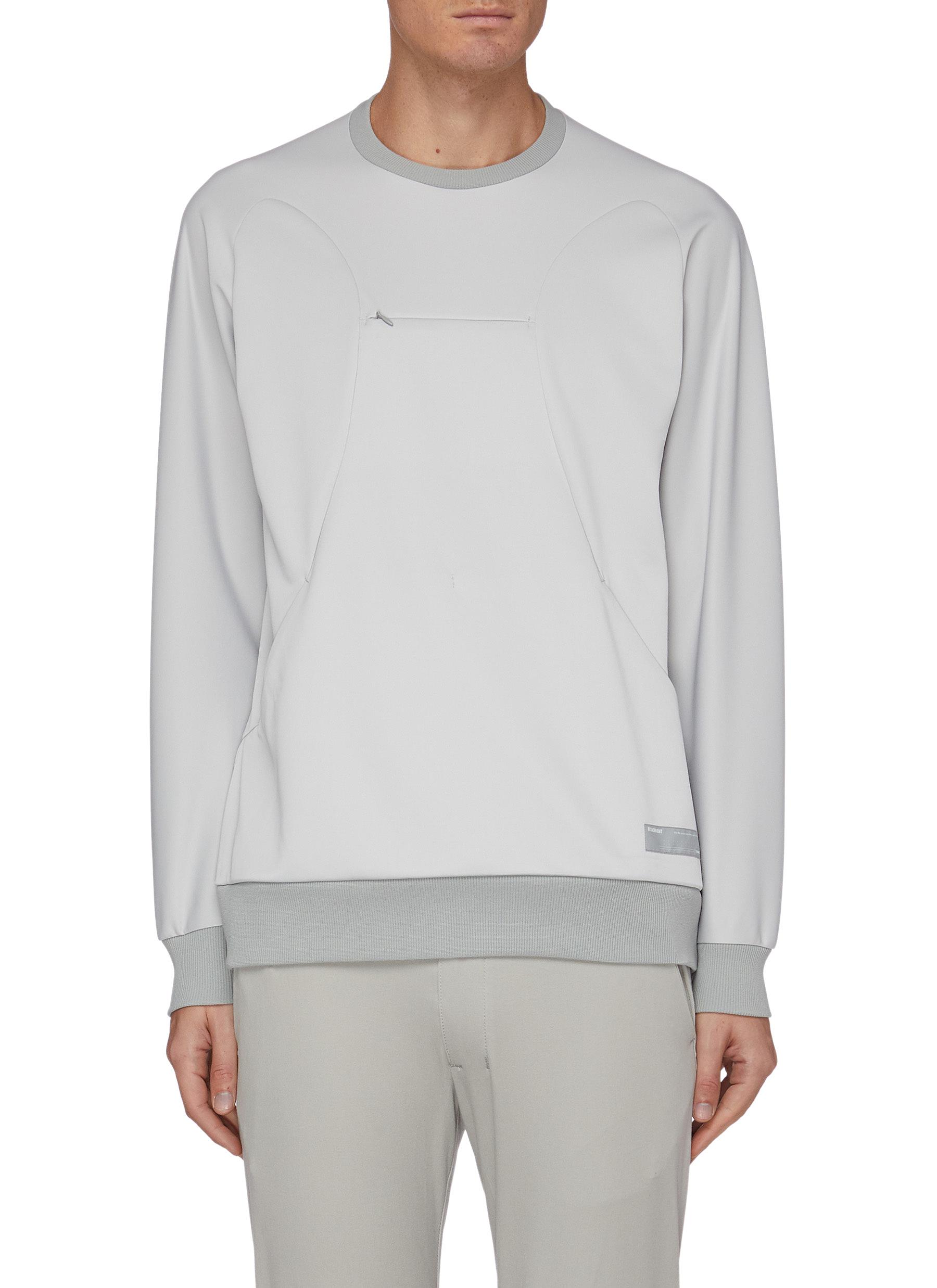 Click to view more detailed imagery on our partner's website Attachment Zip Chest Sweatshirt In Grey