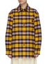 Main View - Click To Enlarge - ACNE STUDIOS - Face Patch Oversize Check Cotton Shirt
