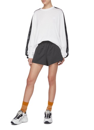Figure View - Click To Enlarge - ACNE STUDIOS - Reflective Face Patch Side Vent Running Shorts