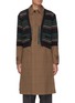 Main View - Click To Enlarge - KOLOR - Striped Cardigan Overlay Glen Check Long Coat