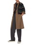Figure View - Click To Enlarge - KOLOR - Striped Cardigan Overlay Glen Check Long Coat