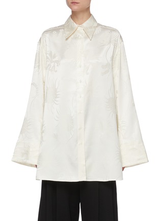 Main View - Click To Enlarge - JW ANDERSON - Floral embroidered flare sleeve shirt