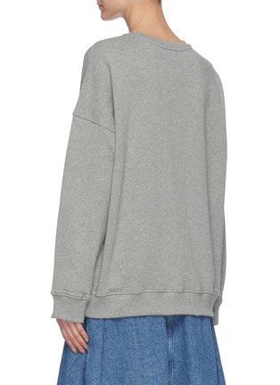Back View - Click To Enlarge - JW ANDERSON - Quote embroidered oversized raglan sweatshirt