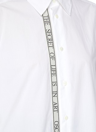  - JW ANDERSON - Quote intarsia placket oversized shirt