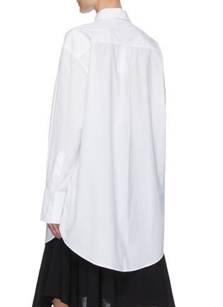 Back View - Click To Enlarge - JW ANDERSON - Quote intarsia placket oversized shirt